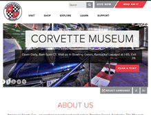 Tablet Screenshot of corvettemuseum.org